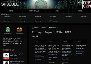 DEF CON schedule web page image