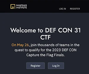 DEF CON 31 ctf quals reg page screenshot image
