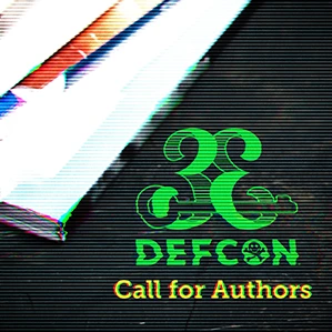 stack of books glitched with DEF CON 33 logo