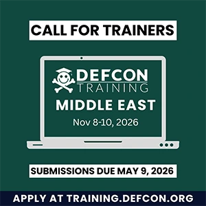 DEF CON Middle East training call announcement